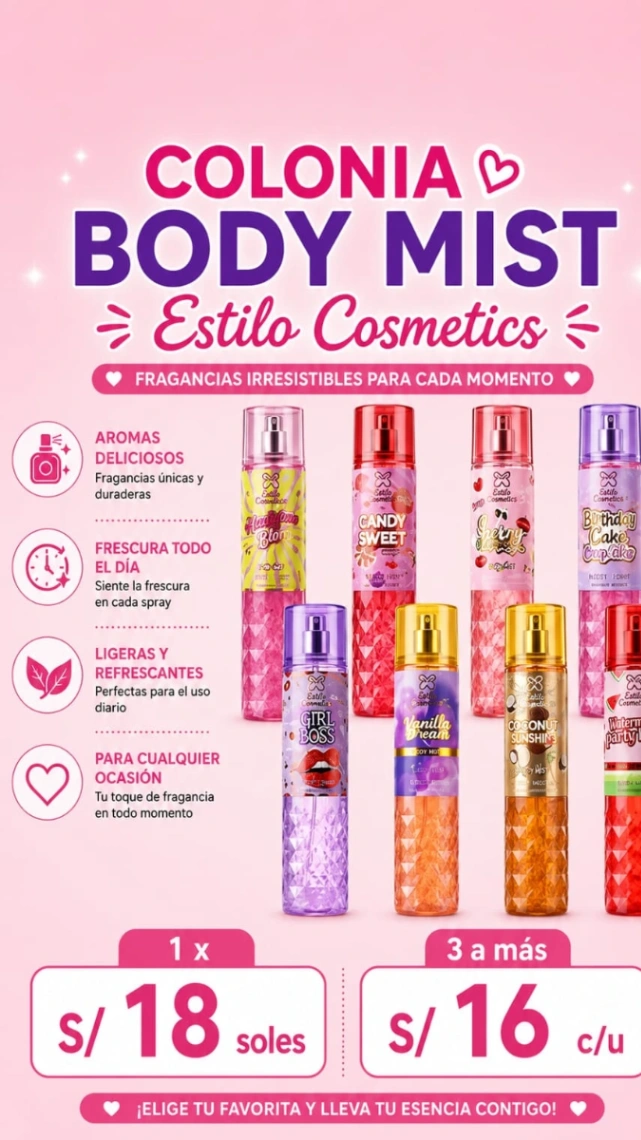 Colonia Body Mist Estilo Cosmetics