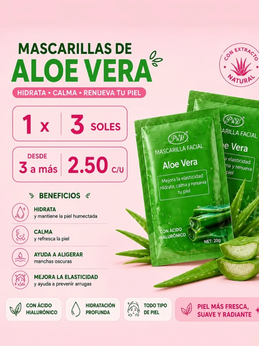 Mascarilla Facial Aloe Vera P&W