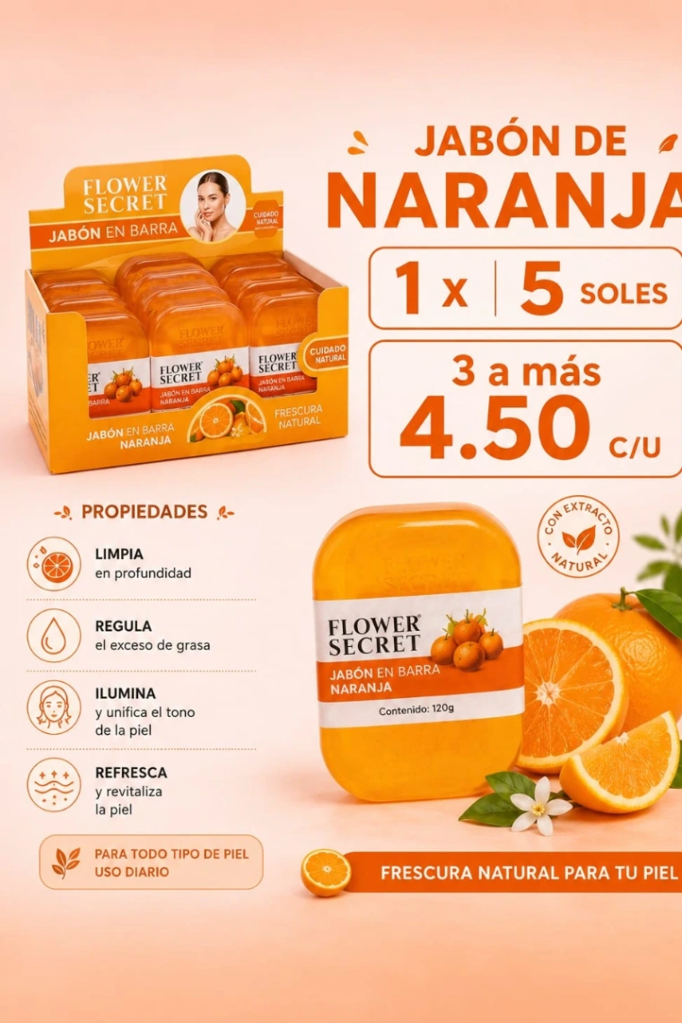 Jabón en Barra Naranja Flower Secret