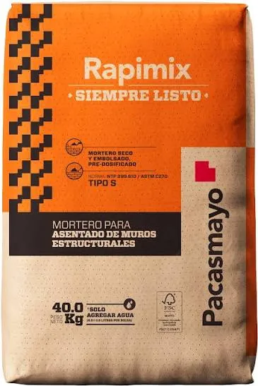 Rapimix Mortero para asentado de muros estructurales 40 kg